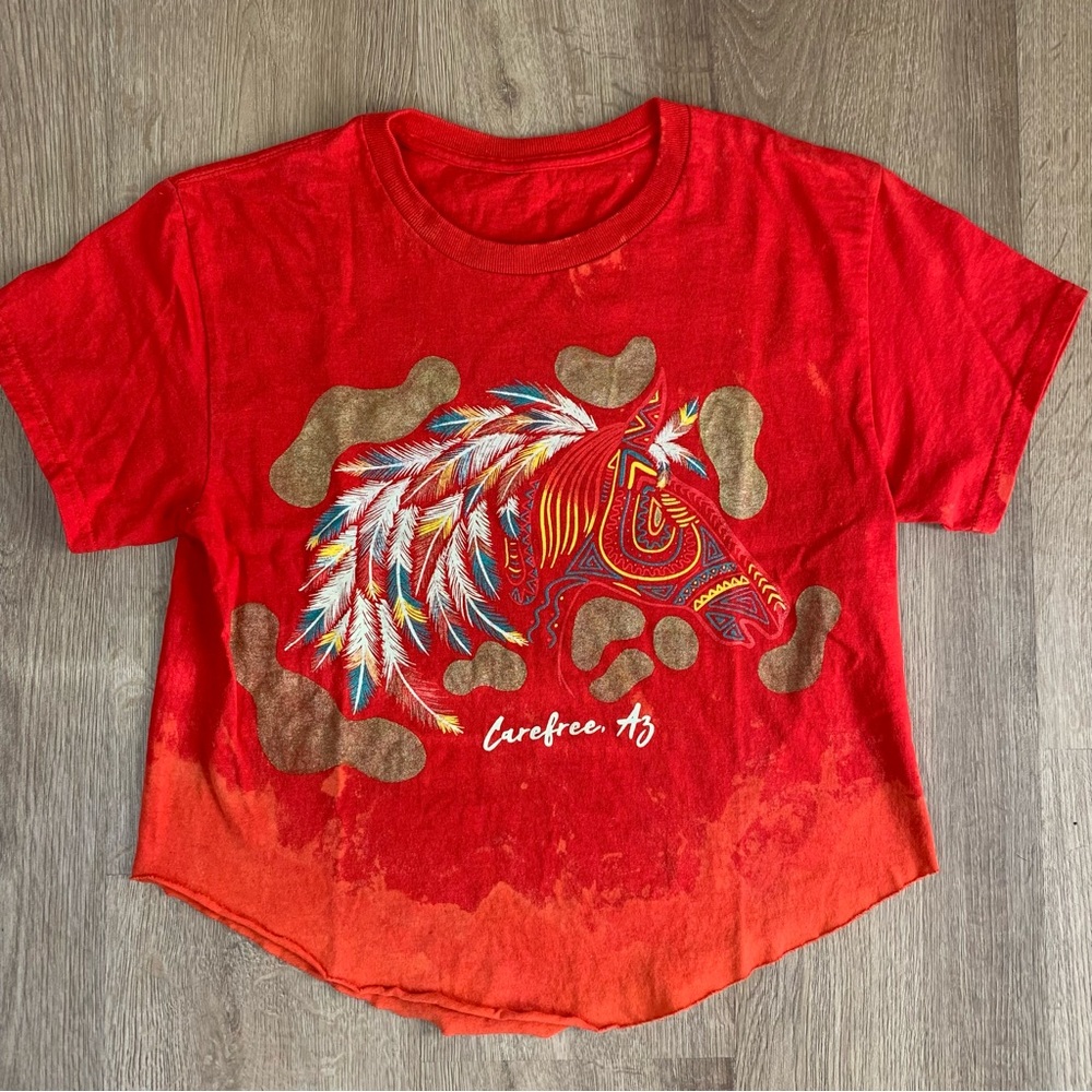 Vintage Upcycled and Painted Horses Arizona Tee